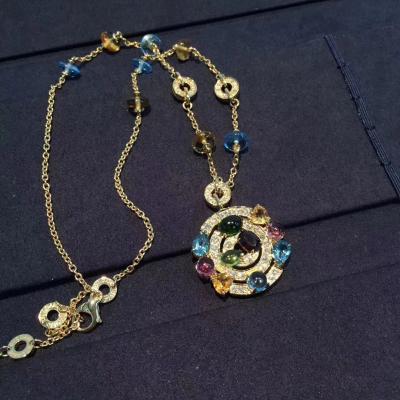 China Luxe 18k gouden sieraden, astrale ketting met edelstenen. Te koop