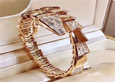 China Women 'S 18K Rose Gold Ladies Diamond Bracelet ,  Serpenti Bangle BR855312 for sale