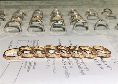 China Verfijnde 18K gouden diamanten ring, aangepaste Cartier Love trouwring. Te koop