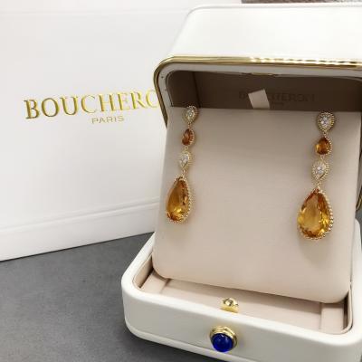 China  Serpent Bohème Pendant Earrings 18K Yellow Gold  Serpent Boheme Earrings With Topaz Crystals And Diamonds for sale