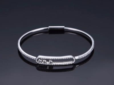 China Kuwait Schmuckmarken 3 Stück Vvs Diamanten Sattel 18K Schmuck Armbänder zu verkaufen