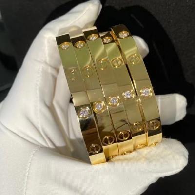 China Cartier Liebesarmband 4 Diamanten in 18K Gelbgold Schmuckfabrik zu verkaufen