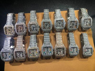 Chine Le design de luxe Hip Hop Des diamants de laboratoire glacés Moissanite Montres diamantées à vendre