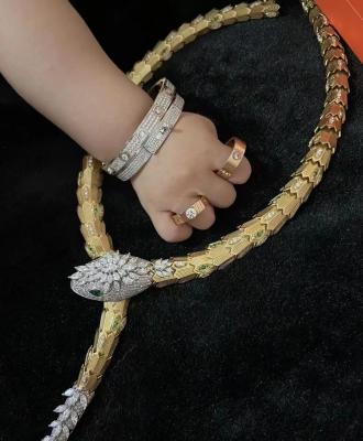 中国 ミラー カスタム 18K ゴールド ジュエリー 蛇 18kt ゴールド ダイヤモンド ネックレス 販売のため