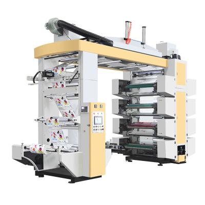 China Eight Color Flexo Printing Machine 8 Colors Belt Flexographic Deck Type PE Synchronous Carry Bag Printing Machine for sale