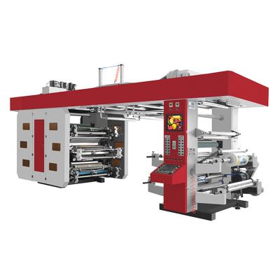 China Six Colors 6 Color Flexo Printing Machine 130Cm Flexo With Central Dr. Horizontal Printing Machine for sale