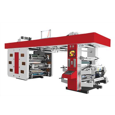 China Six Color Plastic Flexo Printing Machine 6 Colors Central Drum Flexography Printing Machines for sale