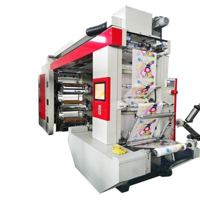 China Six Types Color Flexo Printing Machine Six Colors Bridge Roll To Roll Non Woven Flexo Printing Machine for sale