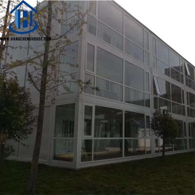 China 20ft Stackable Car Park Prefab Modular Container Office Building With Glass Wall for sale