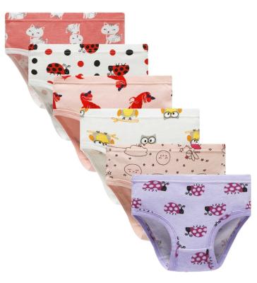 China 100% Cotton 6 Piece / Pack Girls 100% Cotton Briefs Toddler Underwear Little Kids Soft Matching Briefs for sale