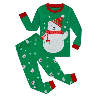 China Christmas Snowman Kids Pajamas Thermal 100% Cotton Pajamas Sets Kids Pajamas for sale