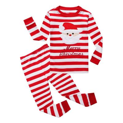 China Little Girls Thermal Red Stripe Boys Long Sleeve Christmas Pajamas Sets 100% Cotton Pajamas Toddler Kids Pajamas for sale