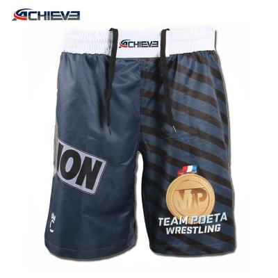 China 100% Polyester Premium Private Design Sublimated Custom Fight Training Boxing Shorts for sale