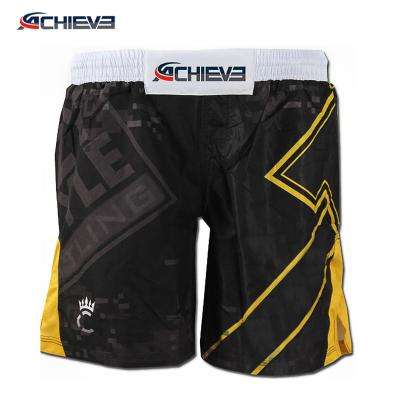 China Comfortable Custom Logo Sublimation Printed Fight Shorts 100%Polyester Boxing Shorts for sale