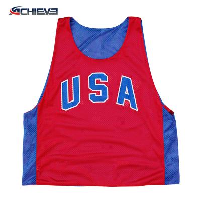 China 2022 OEM Breathable Professional Cheap Uniforms Customized Made Box Lacrosse Reversible Uniform Jersey Aprons for sale