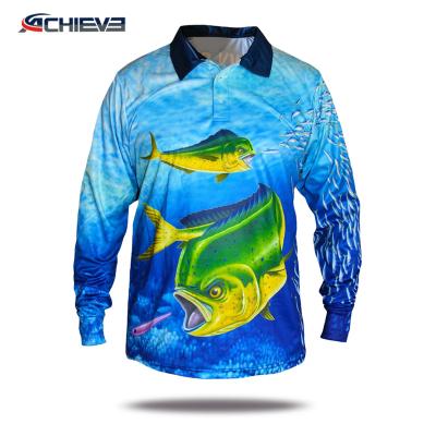 China Antibacterial Sublimation Fishing Shirts Custom Your Own Design Free Shipping 100% Polyester Shirts Long Sleeve Shirts for sale