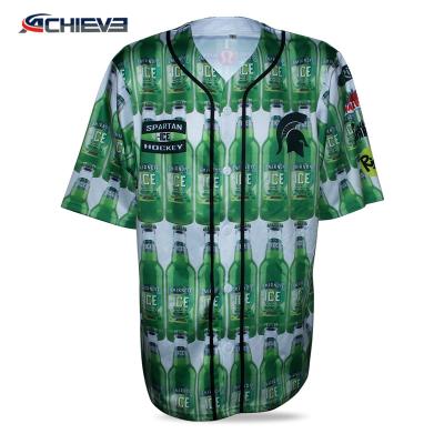 China Plus Size Customized Team Baseball Jersey 100%Polyester Baseball Shirts Baseball Uniform for sale