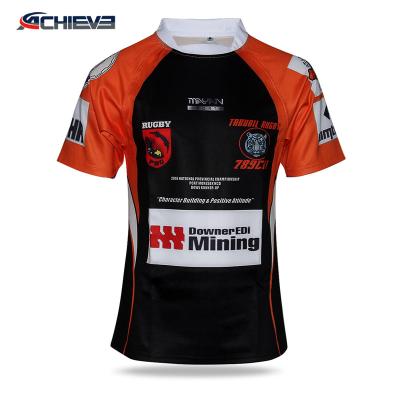 China New 2022 Logo Digital Sublimation Rugby Jerseys Antibacterial Customized 100% Polyester Sublimated Rugby Uniforms Sets for sale