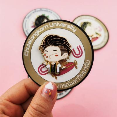 China Europe Westar New Fashionable Hot Sale Wholesale Personalized Custom Sports Gold Metal Stained Glass Cool Soft Enamel Badge Lapel Pin for sale