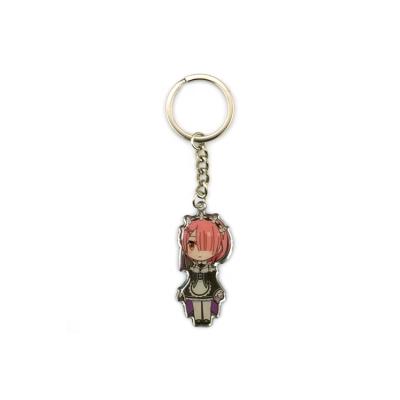 China Cheap Printing Epoxy Cartoon Character Logo Metal Custom Keychains for sale