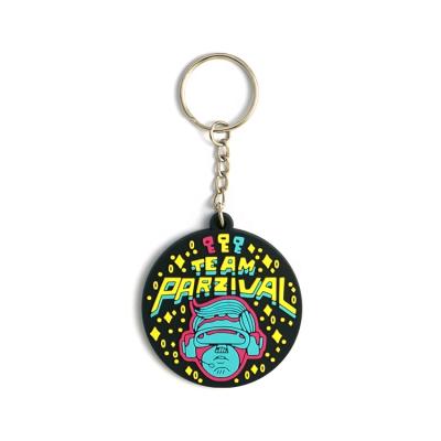 China Cute Westar Factory Direct Custom Round 3D Colorful PVC Rubber Anime Keychains for sale