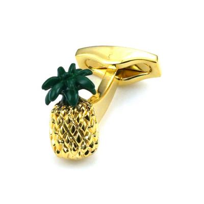 China China Westar Business Gifts Promotional Bulk Custom Metal Gold Pineapple Cufflinks For Men for sale