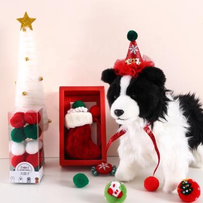 China Stocked Interactive Cat Christmas Ball Puzzle Wand Stick Dog Cat Hat Necklace Christmas Decorations Set for sale