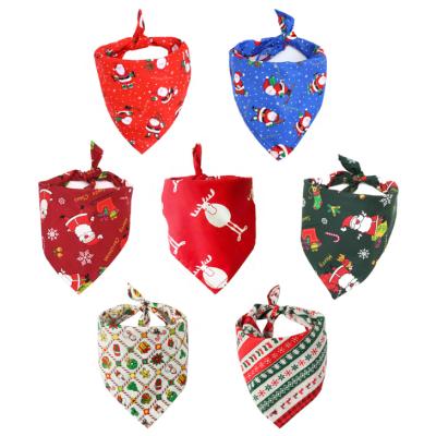 China Sustainable Christmas Dog Bandana Dog Clothes Bow Tie Collar Various Pattern Dog Head Scarves for sale