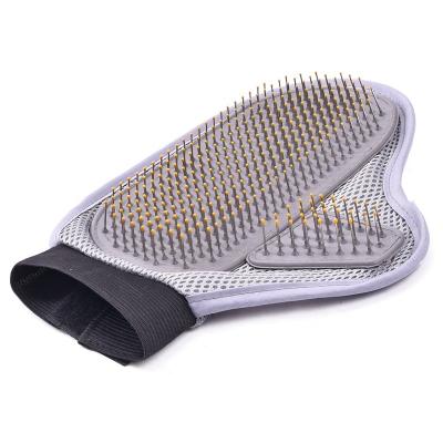 China Stocked Wholesale Stainless Steel Pet Grooming Hair Remover Glove Brush Dog& Cat Hair Comb for sale