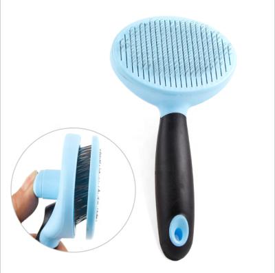 China Pet Wire Self-Cleaning Polisher Viable Round Head Throwing Cat Grooming Pet Hair Remover Brush for sale