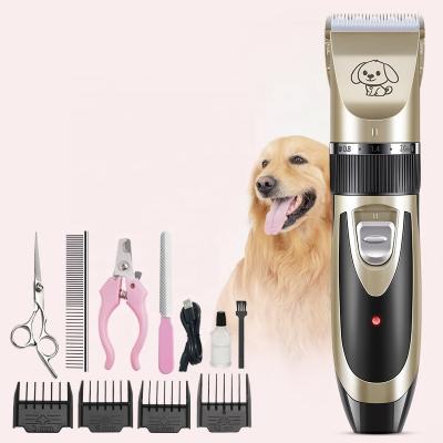 China Low Noise Rechargeable Pet Grooming Tool Stocked Electric Pet Hair Trimmer with Comb Guides Scissors for sale