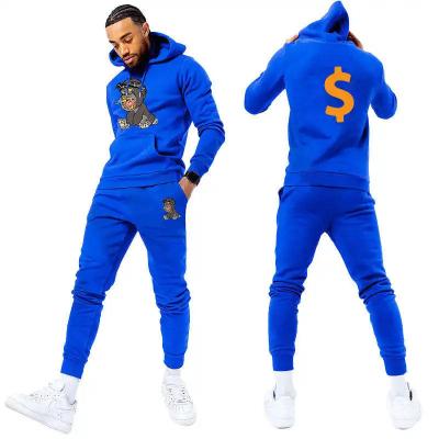 China Hot Sale QUICK DRY Slim Streetwear Men Slim Fit Tracksuit Heavy Towel Embroidery Sweatshirt Tracksuit Sets For Men for sale