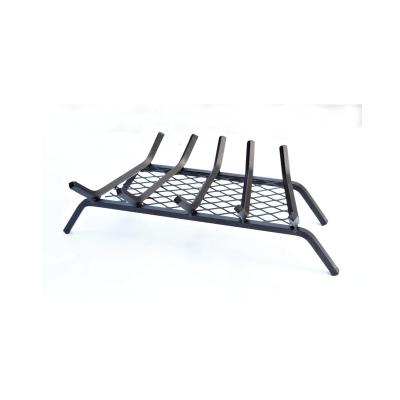 China Rack Cast Iron Metal Fire Log Basket Fireplace Accessories Wood Fire Grate for sale