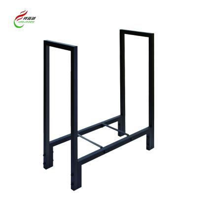 China Steel Adjustable Outdoor Heavy Duty Black Fire Rack Rack Firewood Log Wood Log Rack Storage Rack for sale