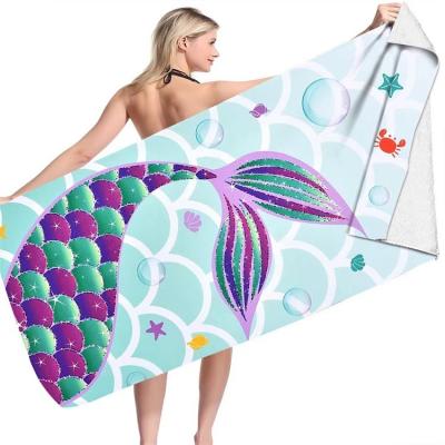 China Summer Quick-Dry Sublimation Printing Microfiber Beach Towel Customized Viable Heat Absorbent High Quality Beach Towel for sale