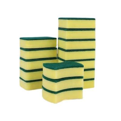 China High Density Double Sided Sponge Block Kitchen Cleaning Cloth Sponge Dishwashing Viable Kitchen Cleaning Sponge for sale