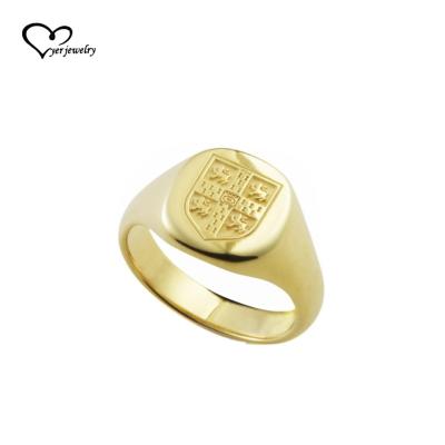 China Stainless Steel Fashion Product Gold Ring Designs For Men Seal Ring With Custom Design for sale