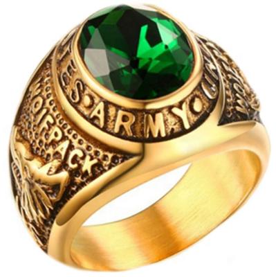 China Non-Corrosive Customized 18k Gold Army Ring Ring Military Jewelry For USA Army for sale