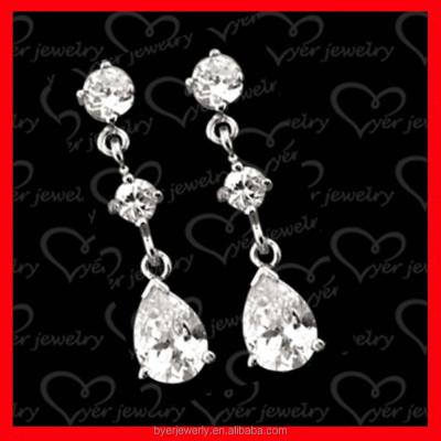 China High Shiny Polished 925 Silver Diamond Earrings Jewelry for sale