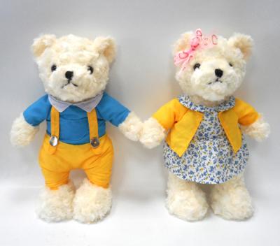 China Plush Teddy Bear Fur Fabric Couple Funny Teddy Bear Lovely Valentines Gifts for sale