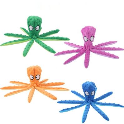 China Cheap Viable Squeaky Plush Dog Toys Non Stuffing Funny Octopus Skin Dog Toy for sale