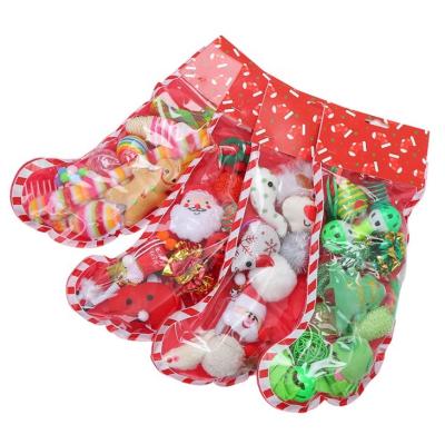 China Cheap Viable Christmas Pet Cat Toy Set Christmas Puppets Cat Toy Gifts Set for sale