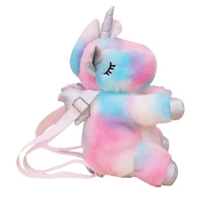 China Fasion & Cute cute unicorn stuffed aniamls bag rainbow plush unicorn toy backpack for kids for sale