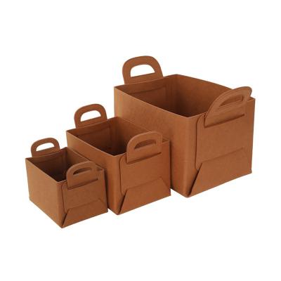 China Sustainable High Quality Square Felt Storage Baskets Felt Storage Cube Bin Classic Foldable Felt Storage Basket for sale