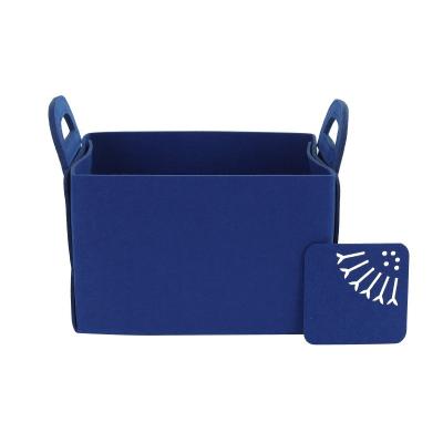 China Sustainable Square Household Storage Baskets Felt Storage Cube Collapsible Bin Felt Box Tissue Containers for sale