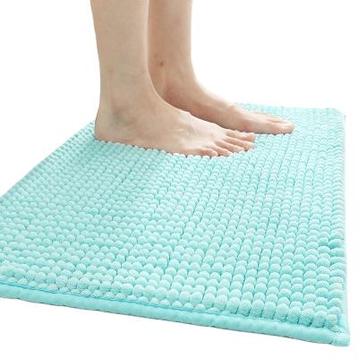 China Durable Chenille Bath Rug Non Slip Shower Mat Luxury Fluffy Microfiber Rugs Strong Absorbent Bath Mat for sale