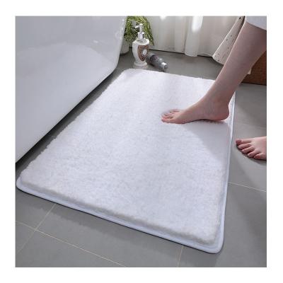 China Durable Quick Drying Long Fine Fiber Wool Carpet Luxury Hotel Non Slip Bathroom Absorbent Bath Mat for sale