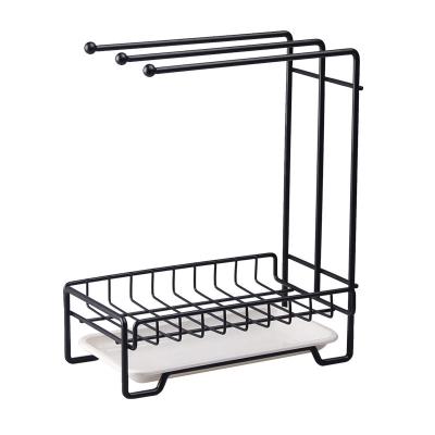 China Stocked Storage Rack Kitchen Rack Towel Sponge Cloth Drainage Rack for sale