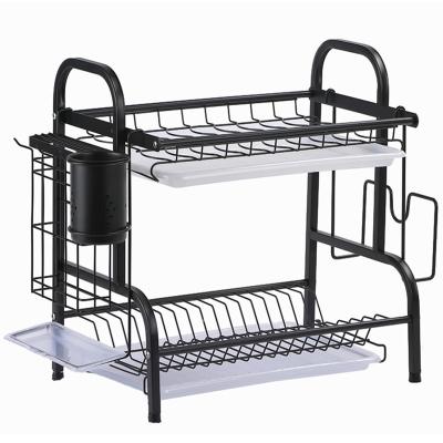 China Sustainable Modern Double-Layer Storage Rack Buffet Kitchen Utensil Manager for sale