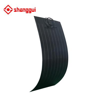 中国 all black sunpower or thin film mono flexible solar panel 150w 125*125 販売のため